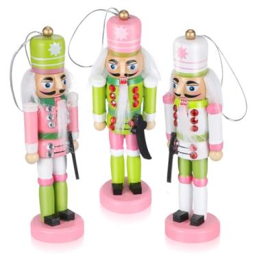 Imagem de IMIKEYA Boneco Quebra-Nozes de Natal: 3 peças Quebra-Nozes de Madeira Soldado Pendurado Ornamento de Quebra-Nozes Decoração de Natal Ornamento Quebra-Nozes para Festa de Árvore de Natal