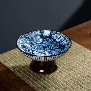 Imagem de FENNYYAR Prato de frutas de cerâmica artesanal estilo chinês, 13 cm, enfeite para sala de estar, santuário budista, prato de oferta