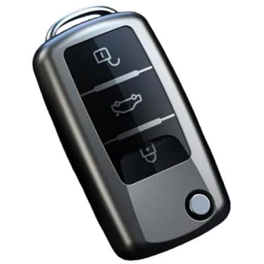 Imagem de Capa tpu para chave de carro, capa para Compatível com vw polo/golf/passat/beetle/caddy t5/up/eos/tiguan/skoda a5/seat leon/altea(Grey shell)