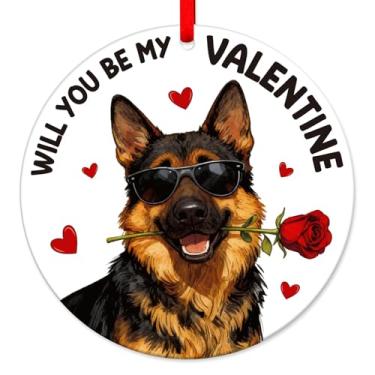 Imagem de Enfeite de acrílico engraçado dos namorados dupla face com fita - presente para namorado, namorada, marido, esposa e amantes de cães