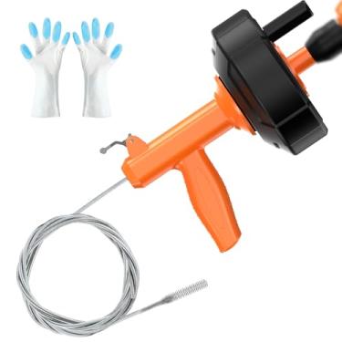 Imagem de Cobra de drenagem, trado de drenagem com adaptador de broca, 6 metros de alimentação automática de cobra de encanamento flexível removedor de entupimento para cozinha, banheiro e pia de chuveiro com