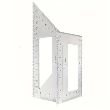 Imagem de Régua de combinação multifuncional em forma de T de liga de alumínio branca quadrada de 90 graus, réguas de rabisco, régua de carpinteiro guia de escrita de 45 graus