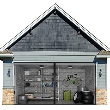 Imagem de Tela de privacidade para porta de garagem para 1 carro de garagem de 2,5 x 1,8 m, porta de tela magnética blackout com tela de fibra de vidro retrátil e fundo pesado, tela de privacidade fácil de