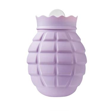 Imagem de Garrafa de água quente, garrafa de água quente, garrafa de aquecimento de micro-ondas, bolsa de água quente de silicone com capa de malha para terapia de calor ou compressa de gelo bolsa de água