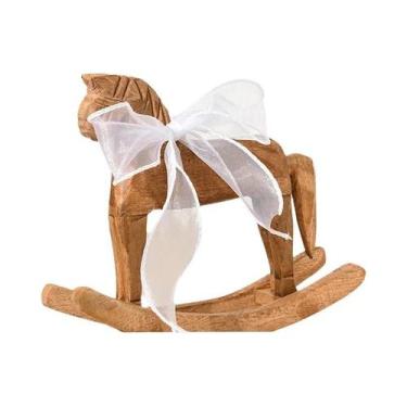 Imagem de Decoração De Mesa Em Estilo Retrô, Cavalo De Balanço De Madeira Esculp