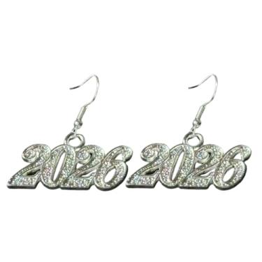 Imagem de Brincos de Ano Novo para Mulheres 2026 NYE Relógio Véspera de Ano Novo Pingente Brincos de Natal Exclusivos Amigos Festa Festiva Baile Acessórios, Acrílico, Sem pedra preciosa