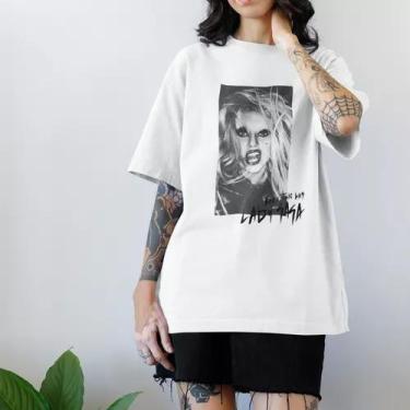 Imagem de Camiseta Camisa Lady Gaga T-shirt Estampada Cantora Pop - Dinka, 8, Br