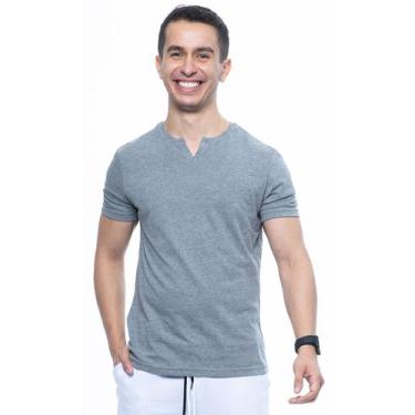 Imagem de Camiseta basica gola portuguesa king swag, P, Cinzagrafite