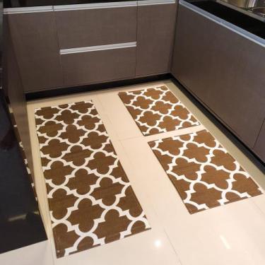 Imagem de Tapete Passadeira Kit Com 3 Peças Cozinha Antiderrapante - bello lar d