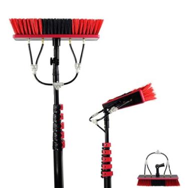 Imagem de Escova de limpeza de água alimentada por água, postes de painéis solares, escova de limpeza, haste telescópica, cabeça de escova (7,2 m)