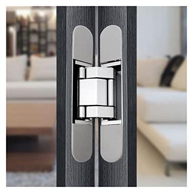 Imagem de Dobradiças 40KG/80KG/120KG Dobradiça de madeira dobrável oculta Dobradiça de armário de móveis ocultos (Cor: Prata, Tamanho: G80)