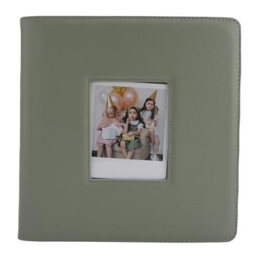 Imagem de Asixxsix Álbum de Fotos, 90x110mm, 288 Bolsos, Leve, Impermeável, em Pele PU, Portátil, Faça Você Mesmo, para Casamentos, Aniversários de Família, Bebés e Férias (Verde)