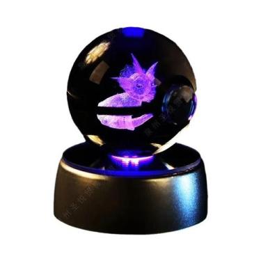 Imagem de Lâmpada Noturna 3D Pikachu Gengar Mewtwo Estátua De Bola De Cristal Po