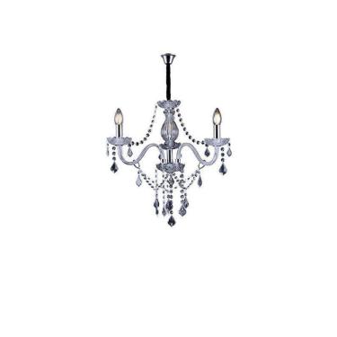 Imagem de Lustre Glam Maria Tereza Transparente 3 Braços E14 Taschibra