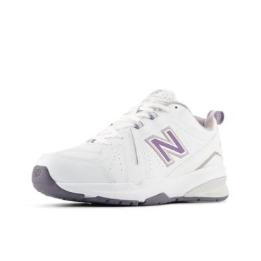Imagem de New Balance Tênis feminino 608 V5 casual Comfort Cross Trainer, Nb 102 Branco/Violeta cristalizado, 8 Narrow