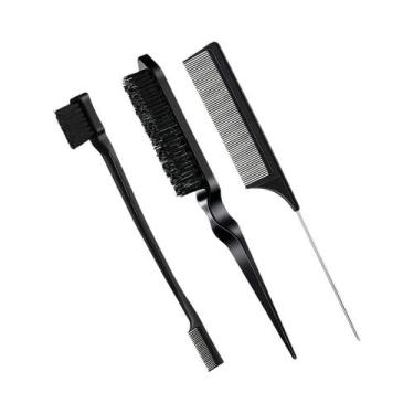 Imagem de Conjunto Profissional De 3 Pentes Para Estilização De Cabelo, Escova T