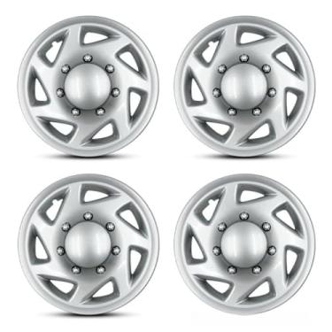 Imagem de 4 peças de tampa de cubo de 40.6 cm compatível com caminhão 1998-2023 kit de carroceria tampa de roda de pneu automotivo modificação da tampa do cubo da roda F8UZ-1130-AA