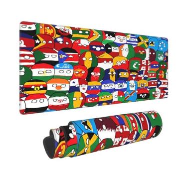 Imagem de Dujunex Countryballs Mouse Pad World Flags Gaming Large Extended Computer Mouse Mat Teclado Mesa completa Mousepad para jogos, escritório, casa 11,8 x 23,6 polegadas