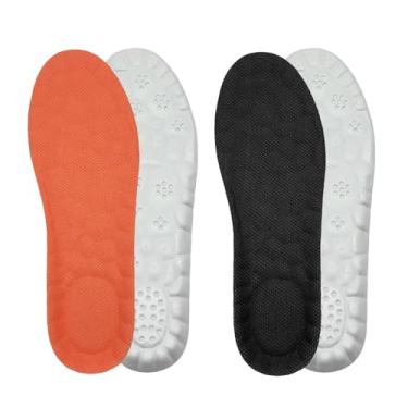 Imagem de 2 pares de palmilhas Steppr para mulheres e homens, tamanho ajustável, espuma viscoelástica 4D, palmilha confortável com suporte de arco, inserções de amortecimento para fascite plantar em gel para