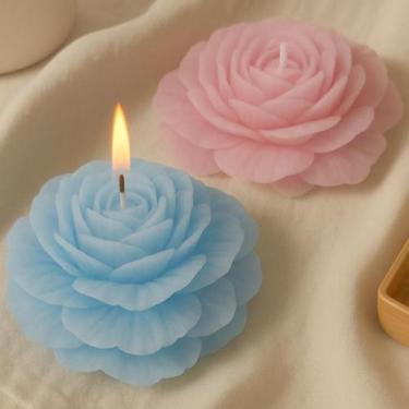 Imagem de Velas Rosa lembrancinha eventos Kit 10 Flor decoração festa casamento 