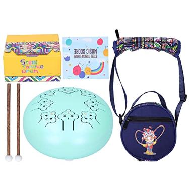 Imagem de Ainoli SLADE Tambor de língua de aço portátil desenho animado percussão presente para amante de música para iniciantes 5,5 pol. (desenho animado verde)