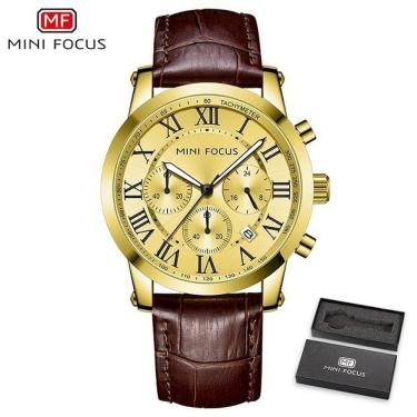 Imagem de Relógio Masculino Mini Focus Mf0415g à Prova D'água Marrom