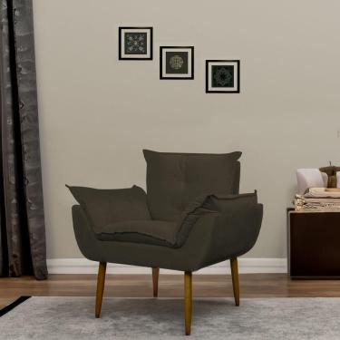 Imagem de Poltrona Decorativa Para Sala E Quarto Opala Suede Herrero Cor:marrom
