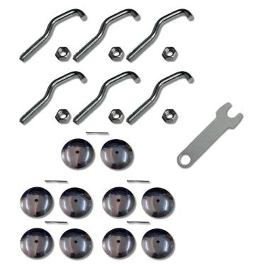 Imagem de Kit 6 Garra Pandeiro Com Porca + 5 Pares Platinela E 1 Chave