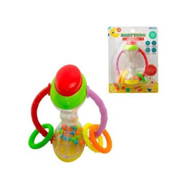 Imagem de Chocalho Bebê Argola Menino Menina 3 Meses Brinquedo - Etitoys