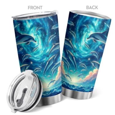 Imagem de Caneca Tumbler Oasisdream de aço inoxidável de 600 ml com estampa de p