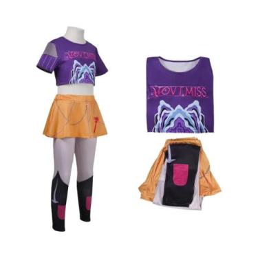 Imagem de Conjunto De Fantasia Cosplay Infantil Halloween Huntrix KPop Mira Zoey