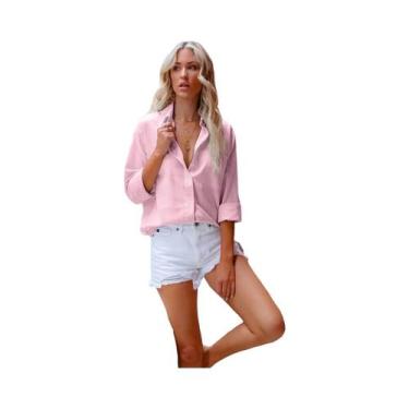 Imagem de Camisa Feminina Vintage Harajuku - Manga Longa em Algodão e Linho, BR-