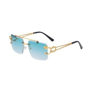 Imagem de Óculos De Sol Leopard Sem Aro Com Lentes Gradientes UV400, Ponte Dupla