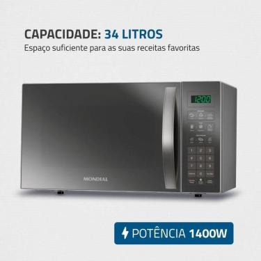 Imagem de Micro-ondas Mondial 34 Litros 1.400w Espelhado Prata 127V