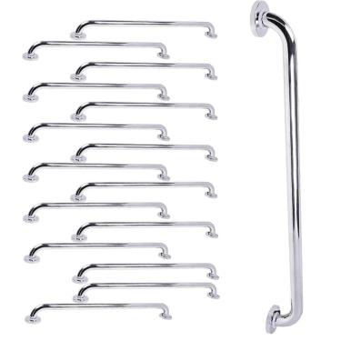 Imagem de Alça de Apoio Barra Inox 80cm Kit 15 Uni Cadeirante Idoso Deficiente Acessibilidade Banheiro Box Corrimao