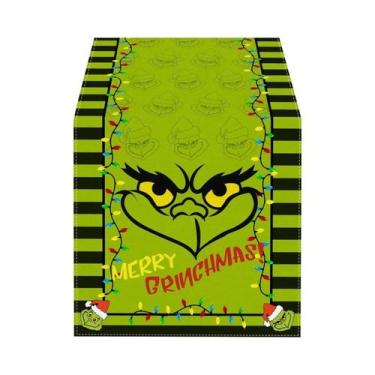 Imagem de Caminho De Mesa De Natal Com Renas E Árvores Verdes, Vários Tamanhos, 