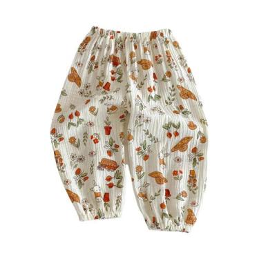 Imagem de Calças Florais Para Meninas, Calças Anti-mosquito, Verão, Crianças, Ca