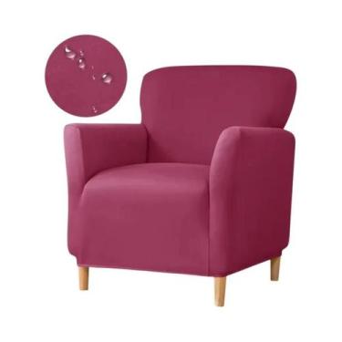 Imagem de Capa De Sofá Elástica Repelente À Água, Cor Sólida, Para Poltrona Indi