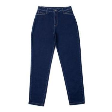 Imagem de Calça Jeans Feminina Sawary Plus Size Fly Azul Escuro-Feminino