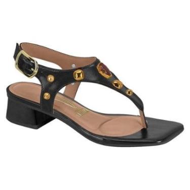 Imagem de Sandália Vizzano Feminina Salto Baixo Pedrarias e Fivela-Feminino