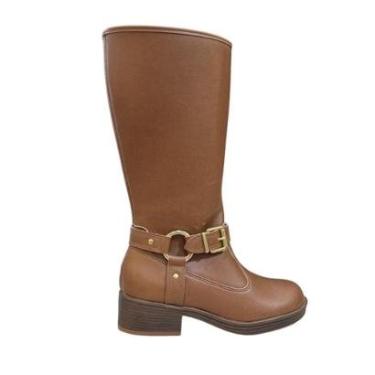 Imagem de Bota Moleca 5354.202 Cano Alto Salto Baixo 4cm Confortável C-Feminino