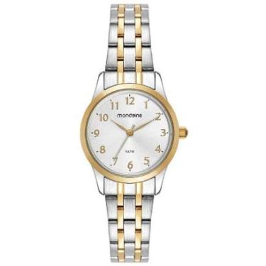 Imagem de Kit Relógio Mondaine Bicolor com Colar e Brincos 99913LPMKBE3K1-Feminino