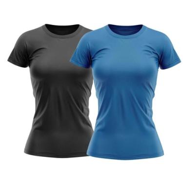 Imagem de Kit 2 Camisas Proteção Solar Manga Curta Feminina Blusa Térmica - TR4,