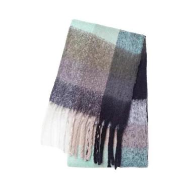Imagem de Cachecol De Luxo Feminino Em Cashmere, Pashmina Grossa E Quente, Lenço