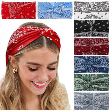 Imagem de Bandanas Tobeffect Boho Fashion Women, elásticas antiderrapantes x8