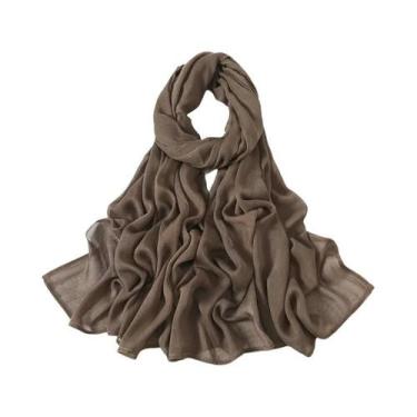 Imagem de Lenço Hijab De Algodão E Rayon Tamanho Grande, Cor Sólida, Para Mulher