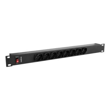 Imagem de Regua Protetor Filtro De Linha Rack1u Intelbras Extensão Cabo 3 Metros