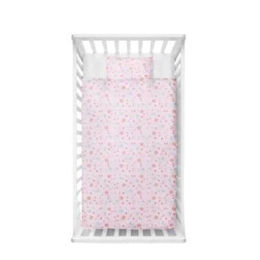 Imagem de Jogo de lençol para berço americano 3 peças karinho 1,50 x 90, ROSA