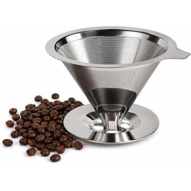 Imagem de Coador de Café Inox Reutilizável - Filtro Permanente Portátil para Xíc