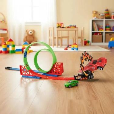 Imagem de Pista de Carrinho Super Looping 360 Wellkids 14 Peças com Carrinho